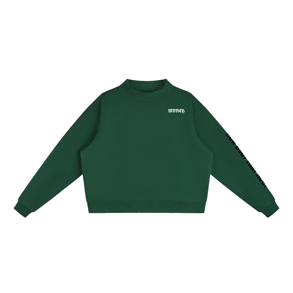 MVNCH Fleece Mock-Neck Crew Sweatshirt
