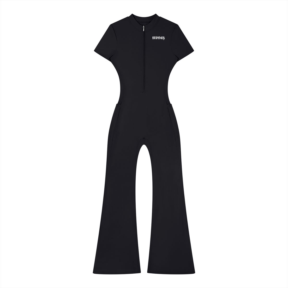 SWEET NOSTALGIA (Women’s) Tight Flared Leg Quarter-Zip Jumpsuit