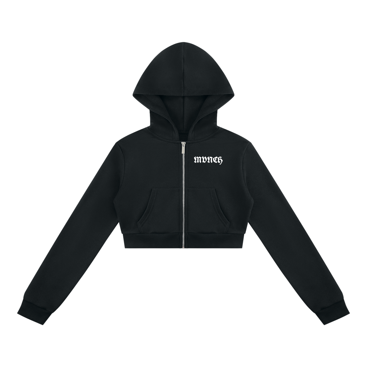 Women's  Cropped Full Zip Hoodie