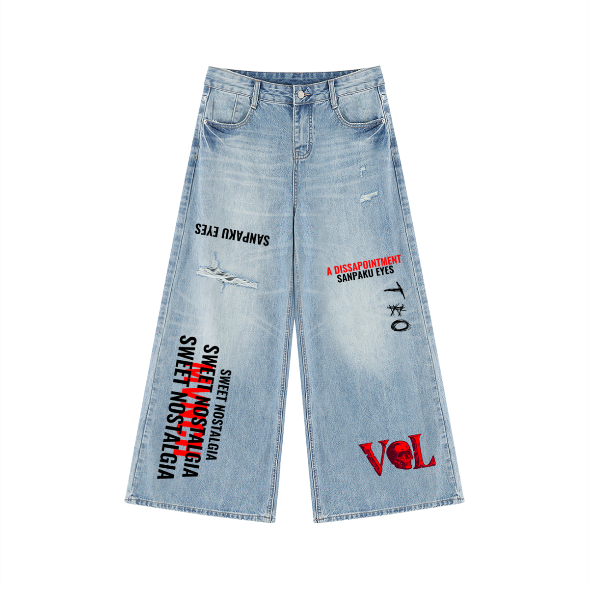 SWEET NOSTALGIA VOL 2 (Women's)  Jeans [Vintage Wash Distressed Wide Leg]